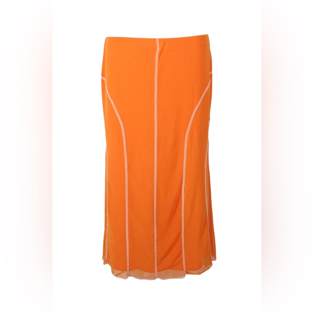 urban outfitters orange midi-skirt